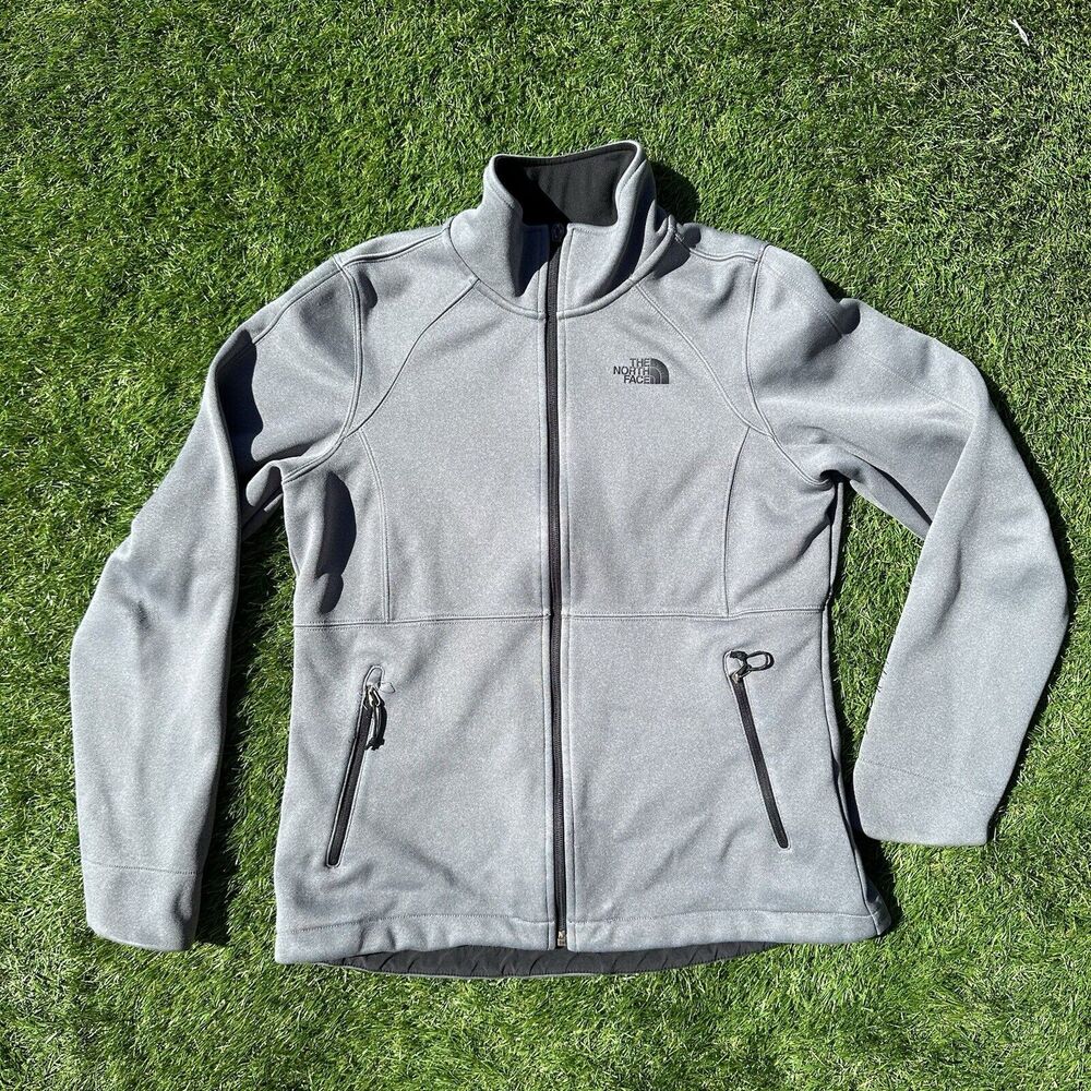 The North Face Windwall Jacket Womens Size Small Country Gray Full Zip Flaw
